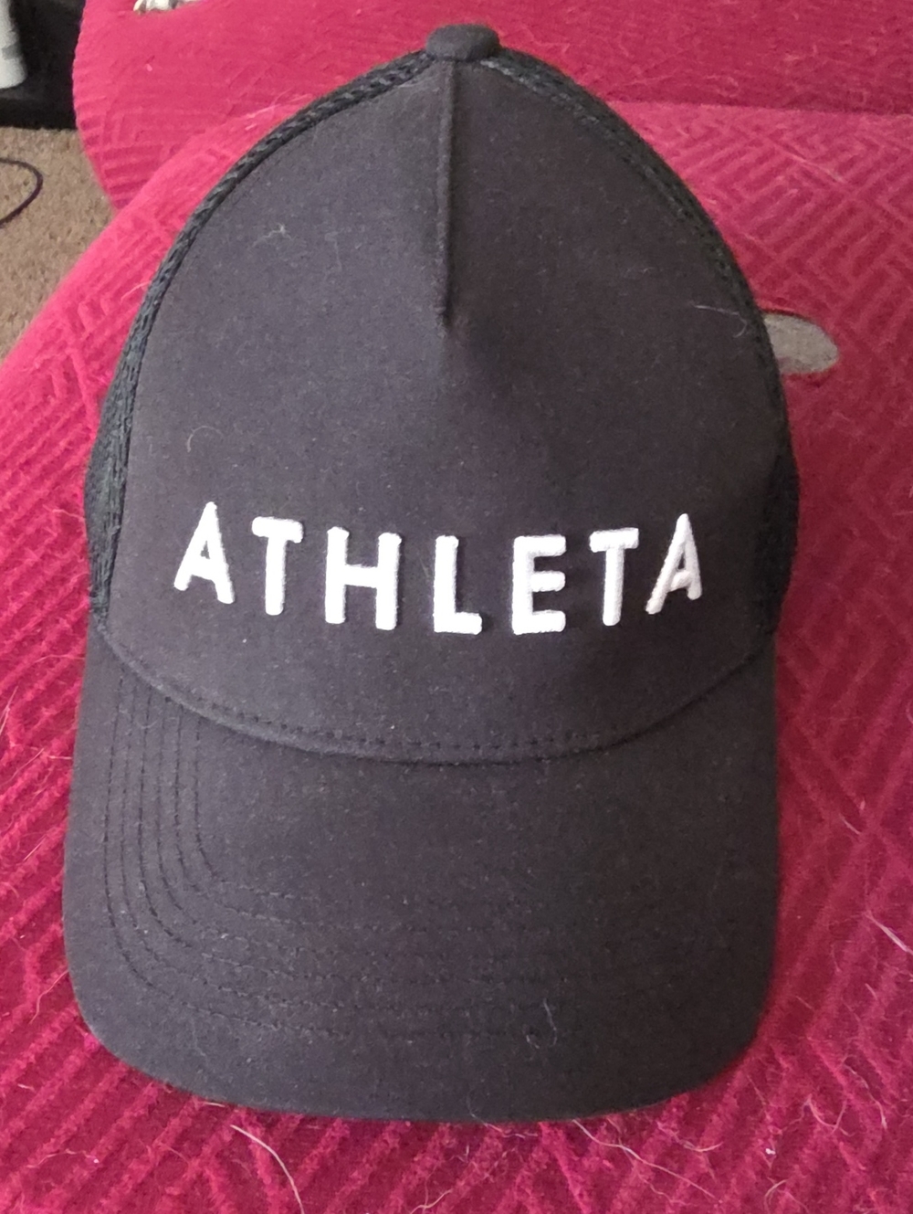 Athleta Black Baseball Hat with White Logo